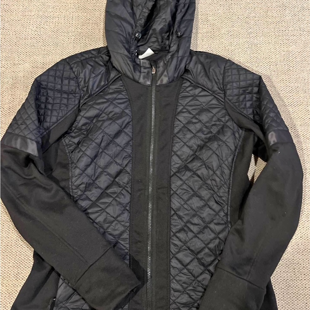 Black Athleta Quilted Hooded Jacket